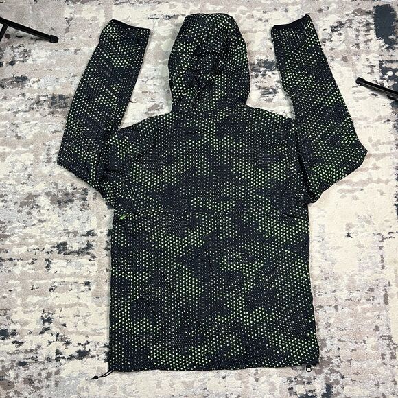 Gymshark Hooded Windbreaker Camouflage Jacket Green Men's M Workout - Picture 8 of 14